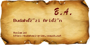 Budaházi Arián névjegykártya